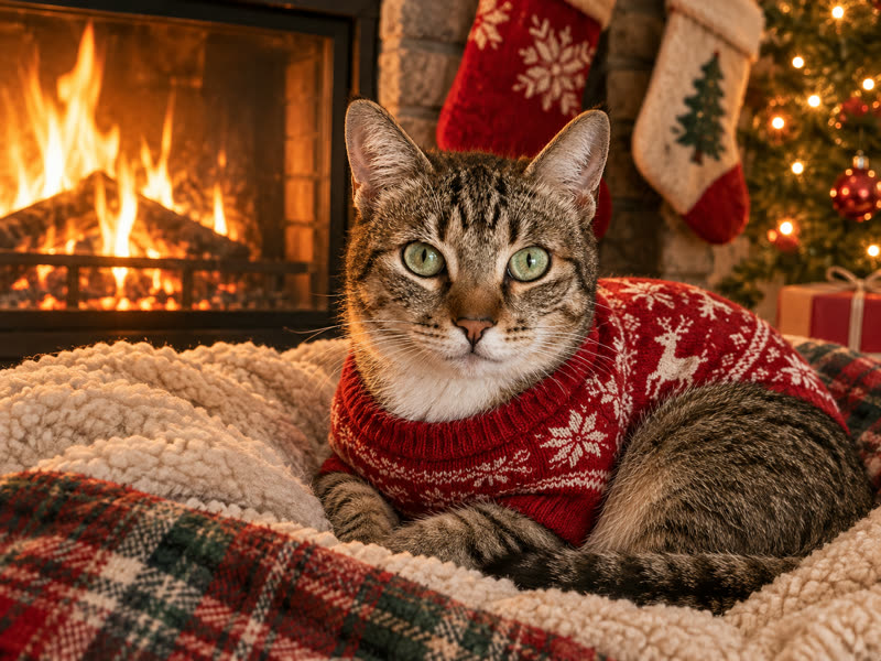 By the fireplace